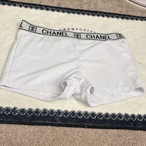 White Logo swim Waistband Shorts